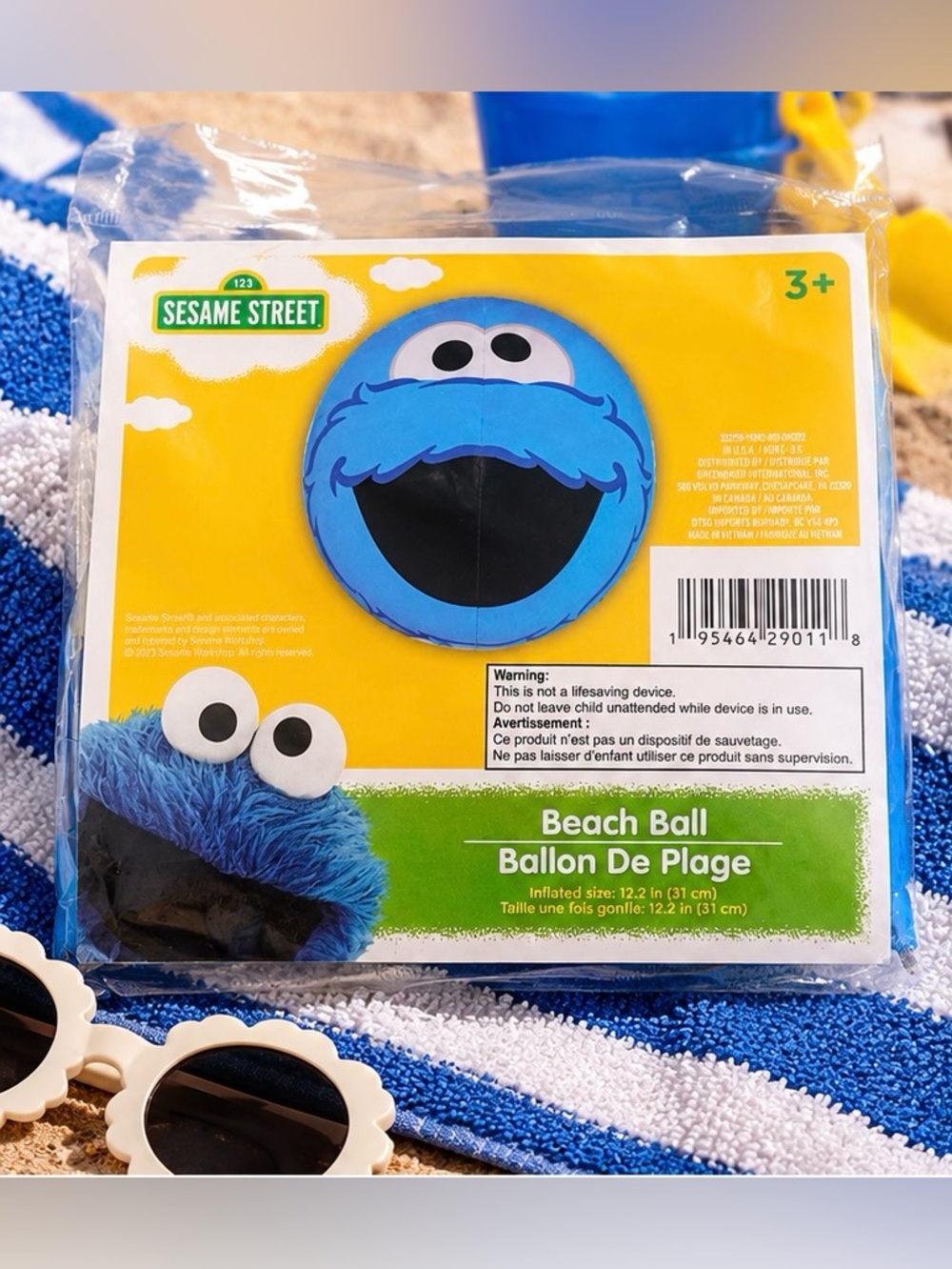 Sesame Street Cookie Monster Blue Inflatable Beach Ball